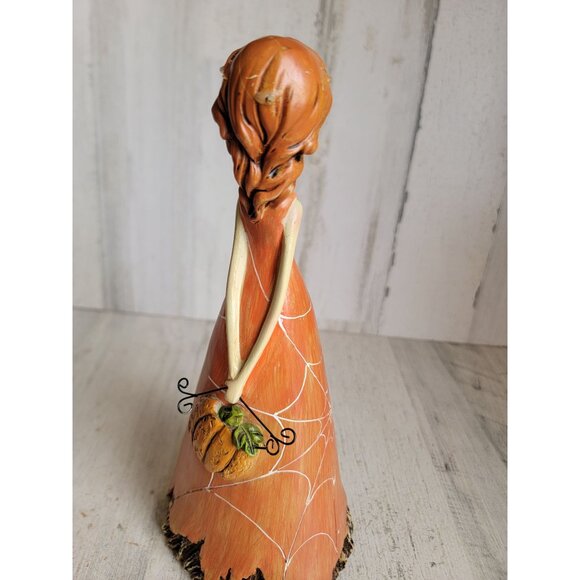 Orange spider web witch pumpkin unique Halloween home decor - Picture 7 of 10
